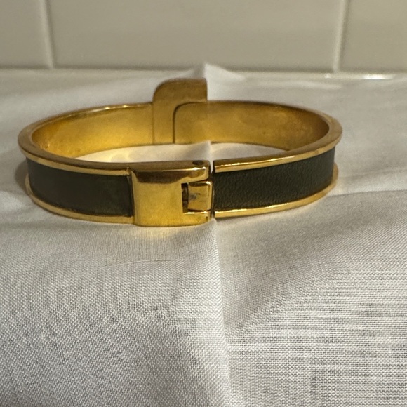 EUC LOEWE Gold and Olive Green (Leather &Metal )Bracelet - Picture 3 of 8